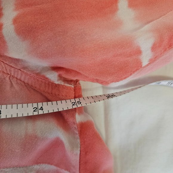 GUC Velvet Heart Peach Tie Dye size 2X Button down tunic length - Picture 6 of 7